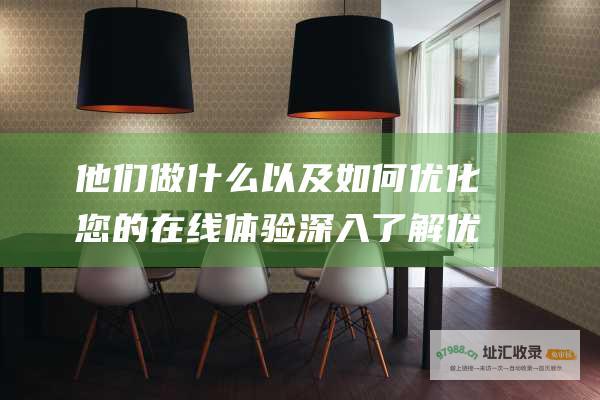 他们做什么以及如何优化您的在线体验 深入了解优化师 (他们做什么以什么为主)
