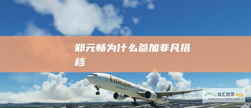 郑元畅为什么非凡搭档
