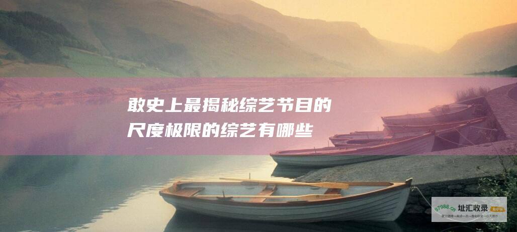 敢史上最揭秘综艺节目的尺度极限的综艺有哪些
