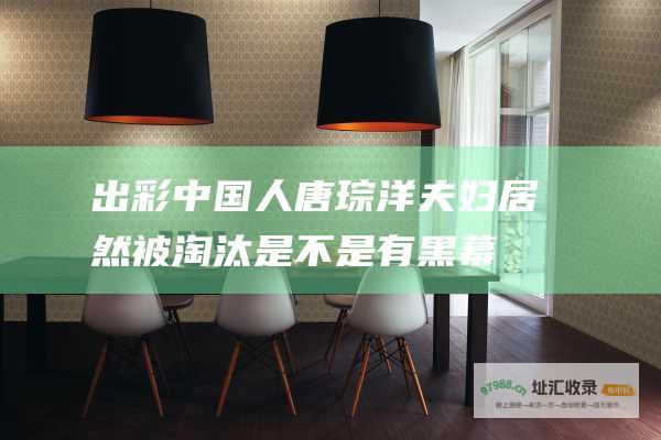 出彩中国人唐琮洋夫妇居然被淘汰是不是有黑幕