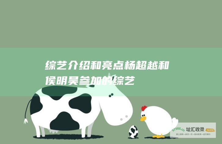 综艺介绍和亮点 杨超越和侯明昊参加的综艺