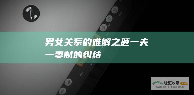 男女关系的难解之题一夫一妻制的纠结
