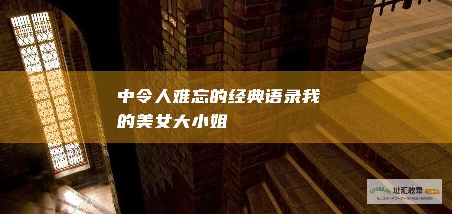 中令人难忘的经典语录我的美女大小姐