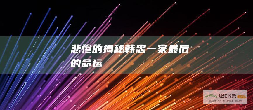 悲惨的揭秘 韩忠一家最后的命运