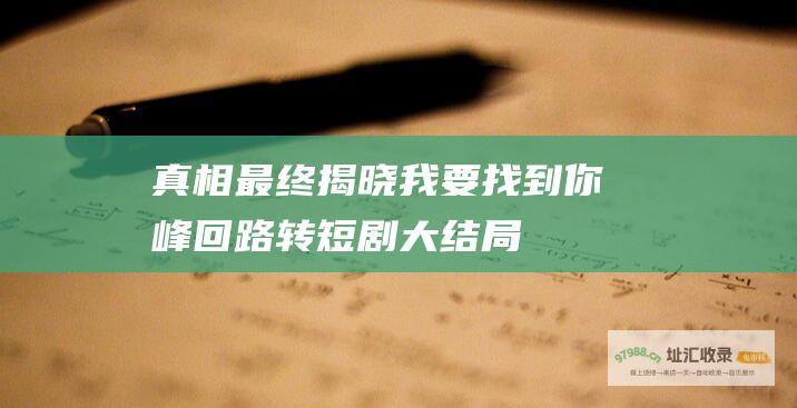真相最终揭晓我要找到你峰回路转短剧大结局