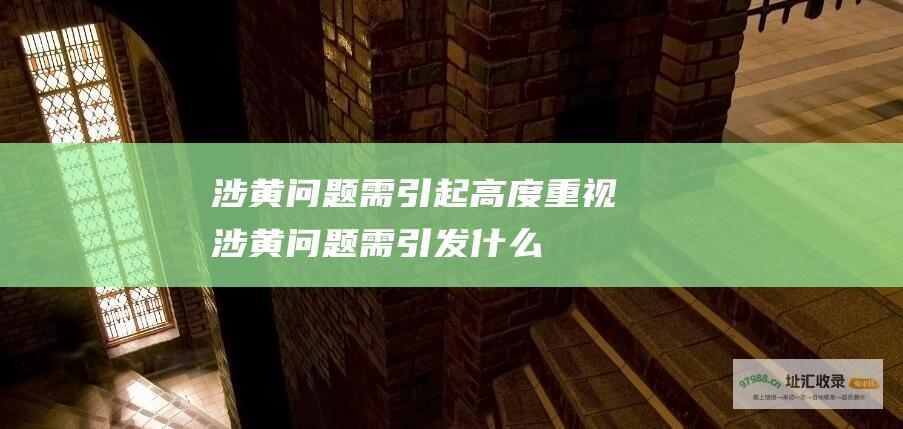 涉黄问题需引起高度重视涉黄问题需引发什么